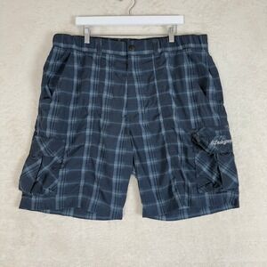 Life‎ is Good Mens Plaid Cargo Shorts Size XXL Elastic Waist Casual Outdoor